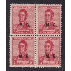 ARGENTINA SERVICIO OFICIAL GJ 152 CUADRO DE ESTAMPILLAS NUEVAS MINT U$  3,60